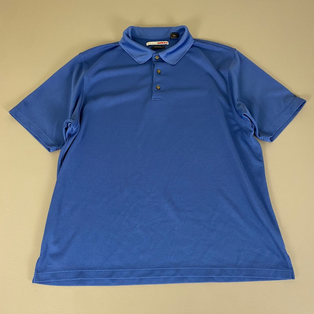 GRAND SLAM Performance Golf Polo Shirt Men's XXL Blue Short Sleeve *Pinhole Flaw